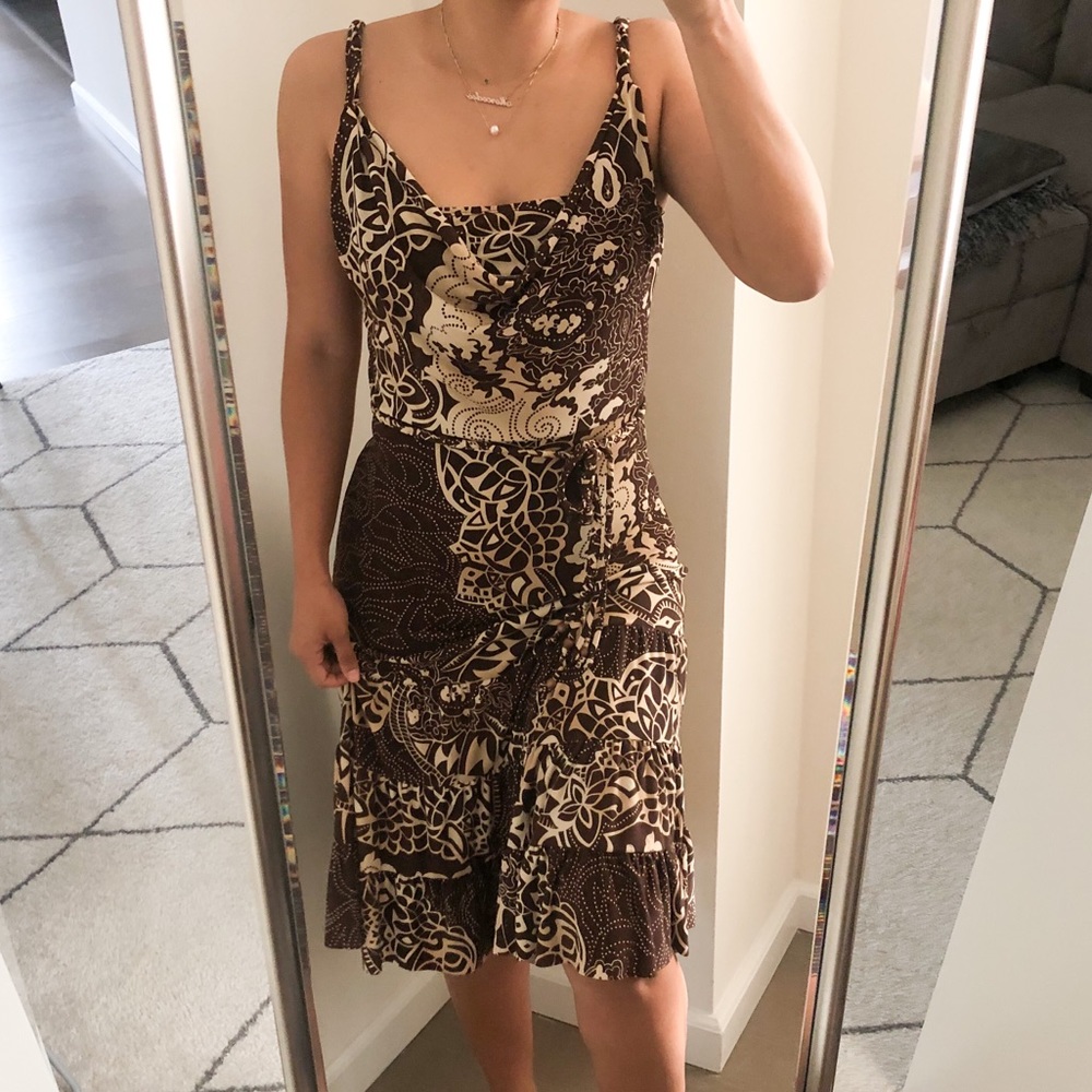 Vintage cowl neck midi dress